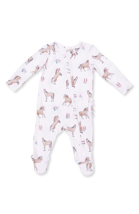 Kids' I Love Horses Two-Way Ruffle Footie
