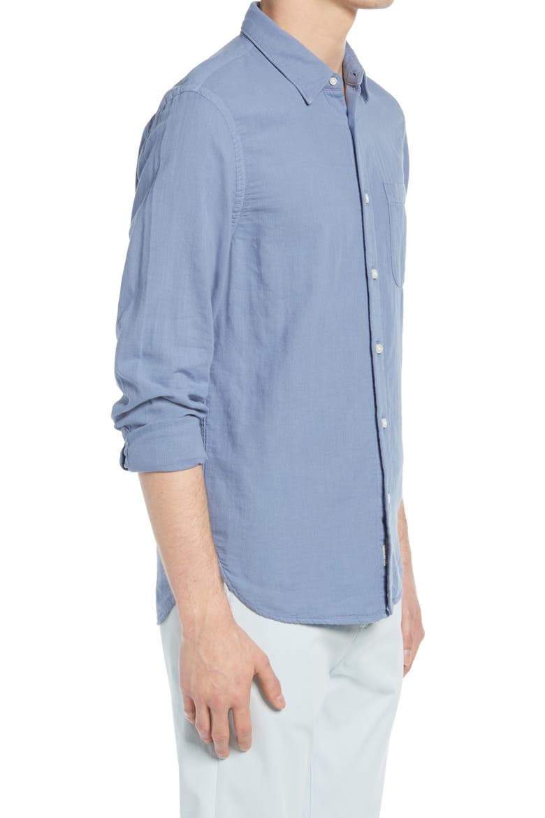 Trim Fit Solid Button-Up Shirt, Alternate, color, MATTE BLUE