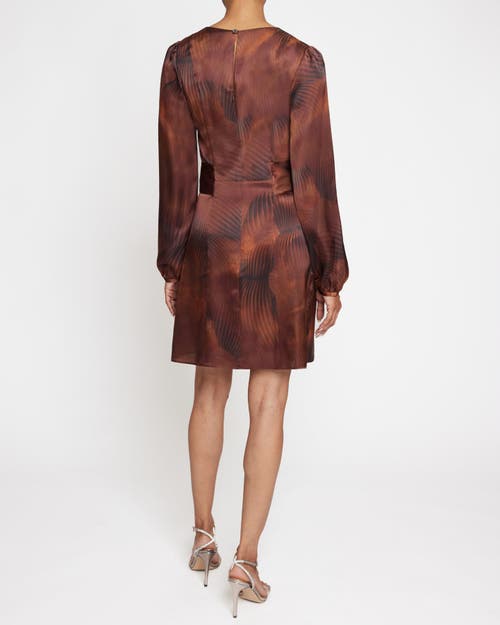 Santorelli Darya Abstract-print Side Tie Dress In Hickory Multi