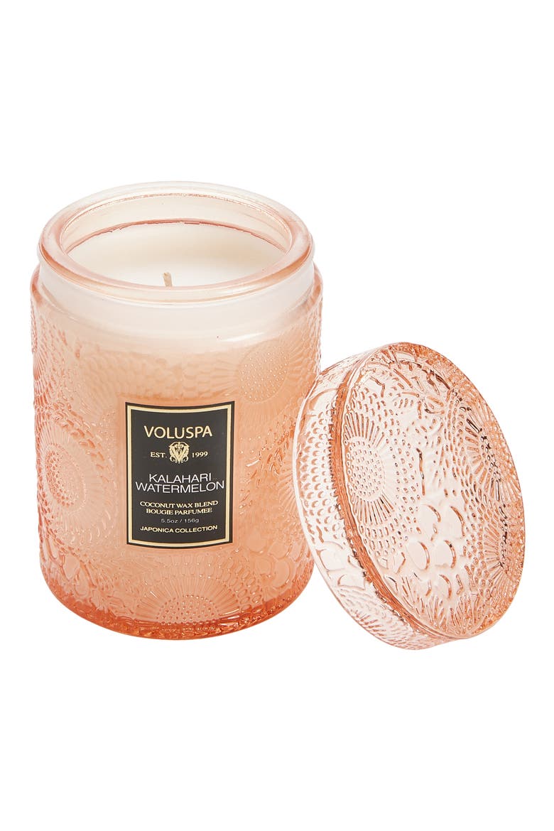 Kalahari Watermelon Small Jar Candle, Main, color, LIGHT PINK