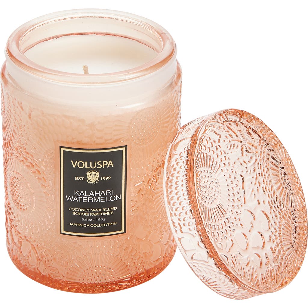 Voluspa Kalahari Watermelon Small Jar Candle In Orange