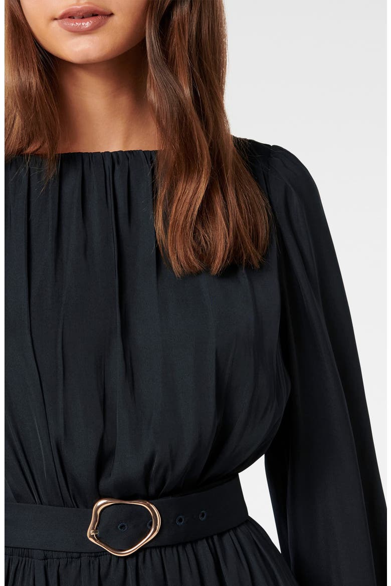 Florentine Long Sleeve Minidress, Alternate, color, NAVY