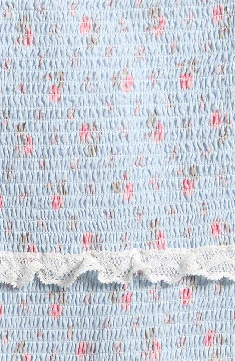 LoveShackFancy Kids' Jeanna Floral Smocked Top, Alternate, color, Chapparal Blue