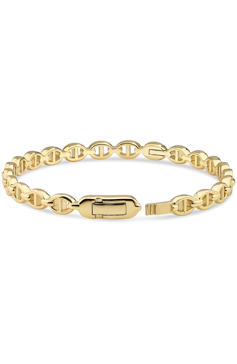 DEVATA Mariner Anchor Bangle Bracelet in Gold Plated Sterling Silver, Alternate, color, Yellow Gold
