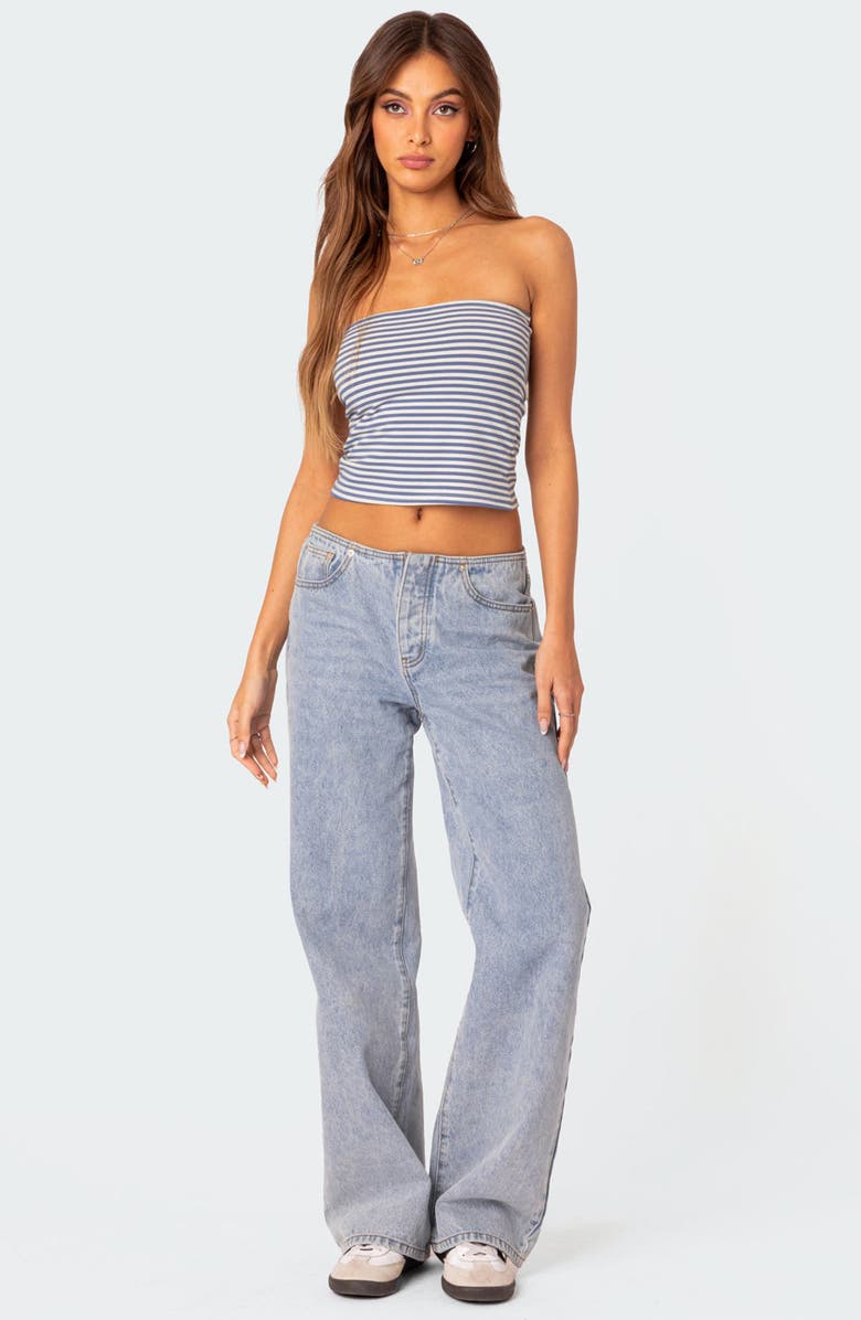 EDIKTED Lilah Stripe Tube Top, Alternate, color, Blue-And-White