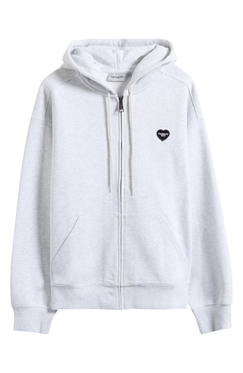 Carhartt Work In Progress Heart Ii Hartt Zip-up Graphic Hoodie In White