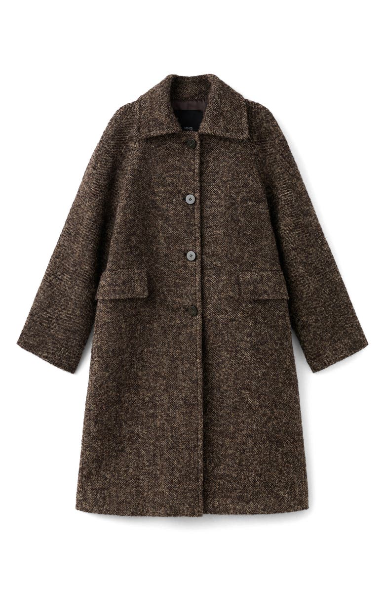 MANGO Speckled Wool Blend Coat, Alternate, color,