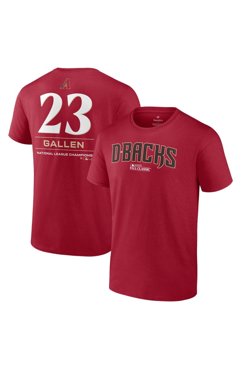 FANATICS Men's Fanatics Branded Zac Gallen Red Arizona Diamondbacks 2023 World Series Name & Number T-Shirt, Main, color,