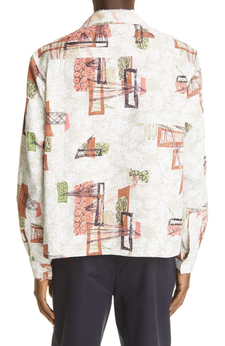 Bode x Marcus Paul Louie Mid Century Motif Button-Up Shirt, Alternate, color,