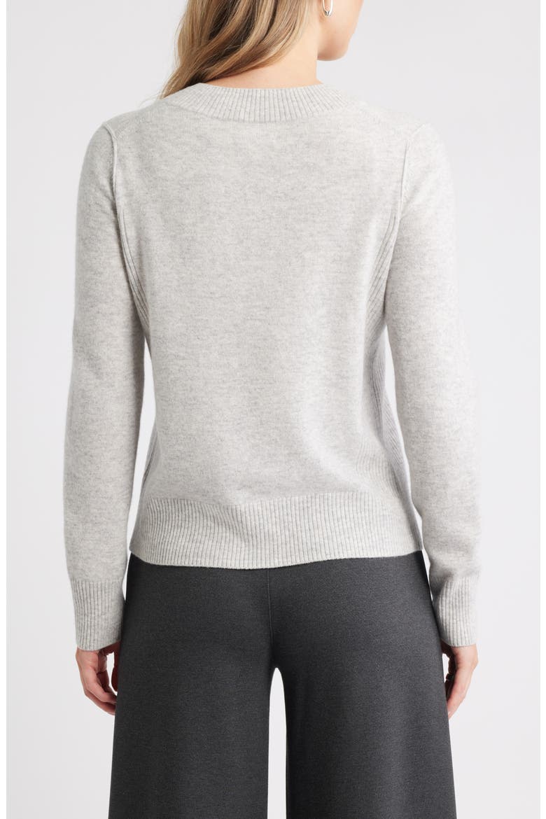 V-Neck Wool & Cashmere Sweater, Alternate, color, GREY LIGHT HEATHER