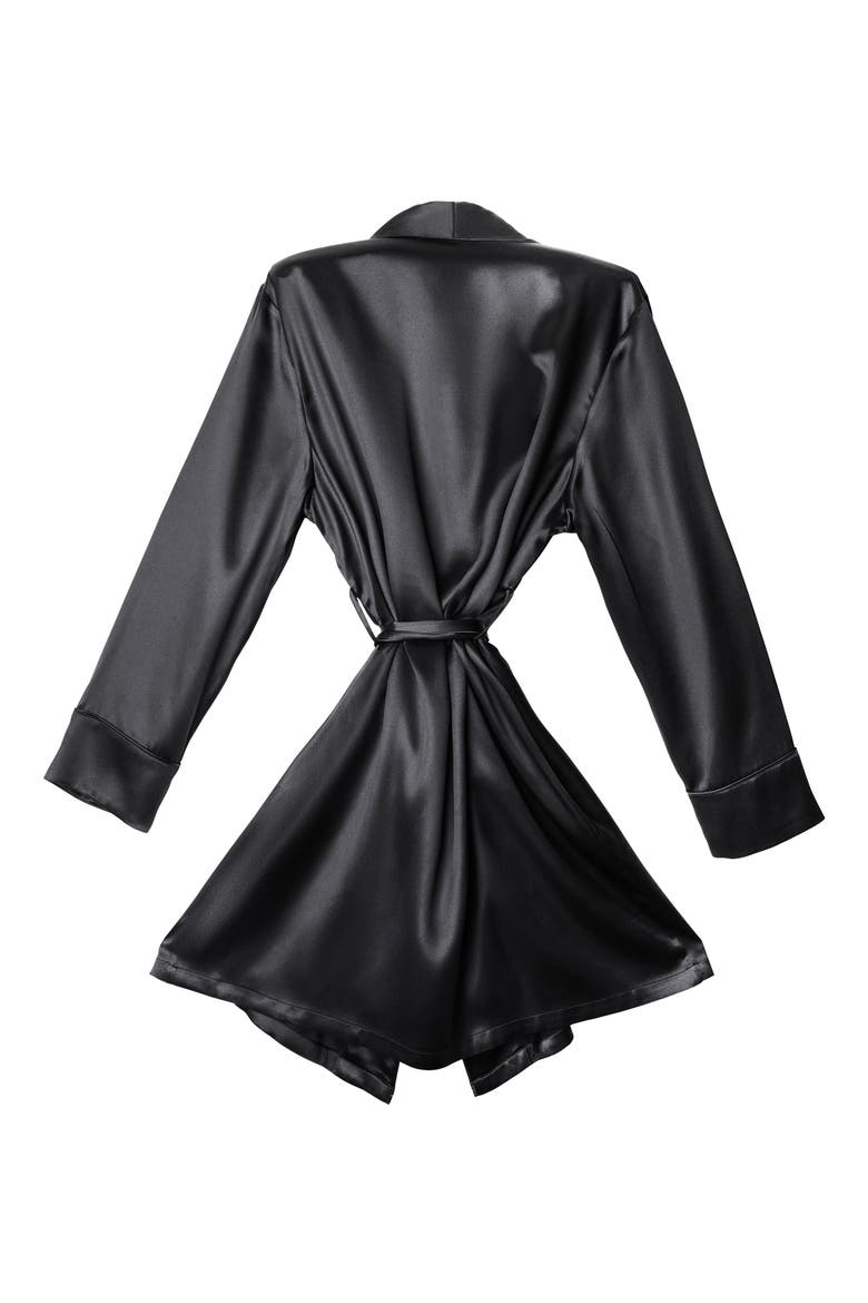Mulberry Silk Robe, Alternate, color, BLACK