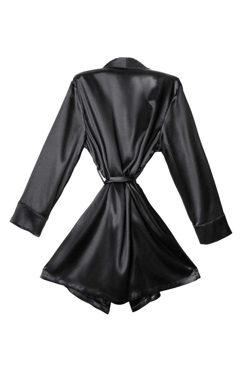 BLISSY Mulberry Silk Robe, Alternate, color, Black