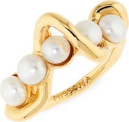 Missoma Molten Baroque Freshwater Pearl Twisted Stacking Ring