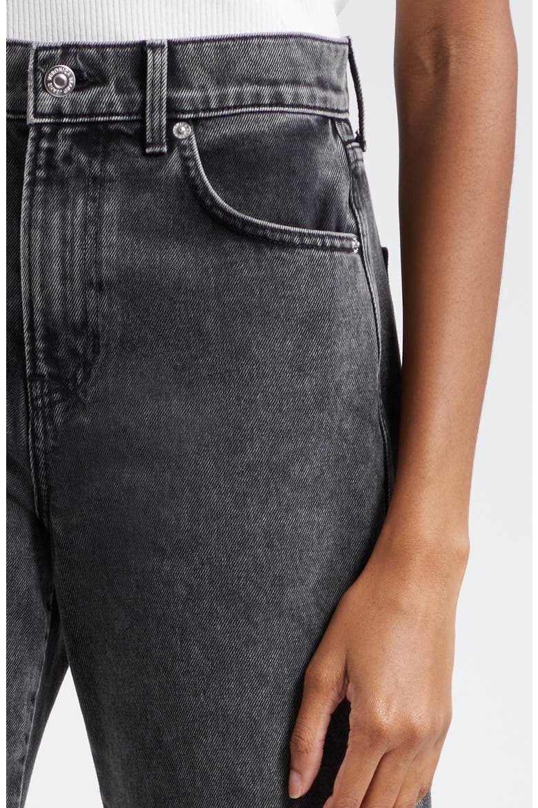 Taylor High Waist Raw Hem Crop Wide Leg Jeans, Alternate, color, ASH ONYX