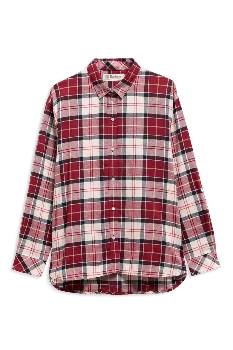 Elishaw Relaxed Fit Check Button-Up Shirt, Alternate, color, LT CARDINAL TARTAN