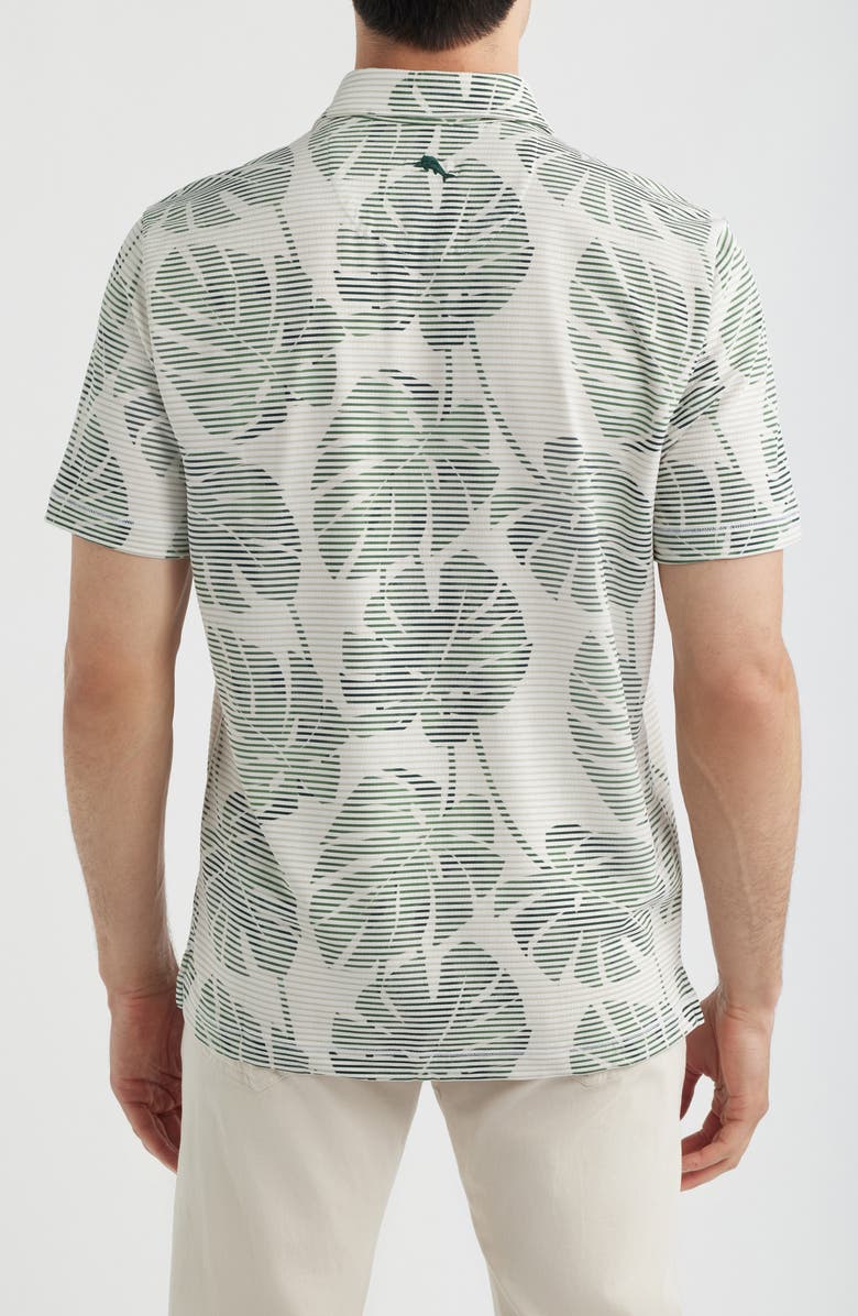 Tommy Bahama Costa Wave Monstera Mash Seersucker Stripe IslandZone<sup>®</sup> Short Sleeve Button-Up Shirt, Alternate, color, Dark Jade