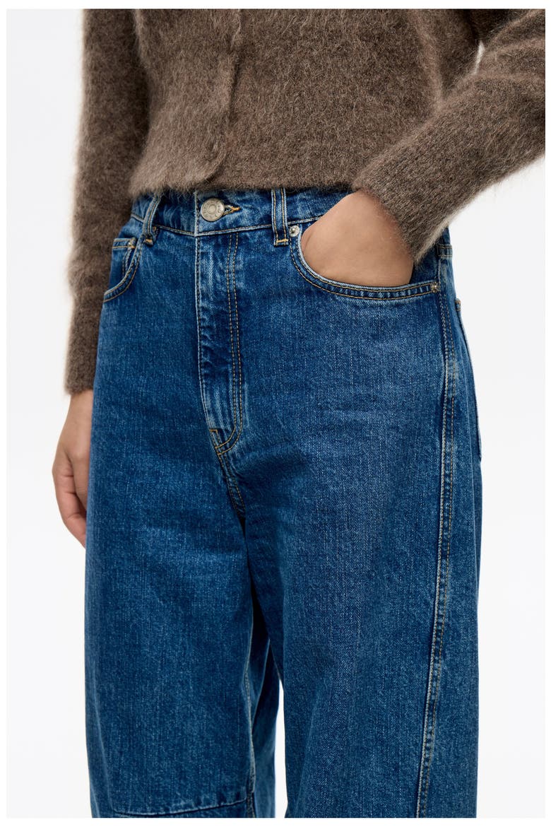 Mid-Rise Barrel Jeans, Alternate, color, MEDIUM BLUE