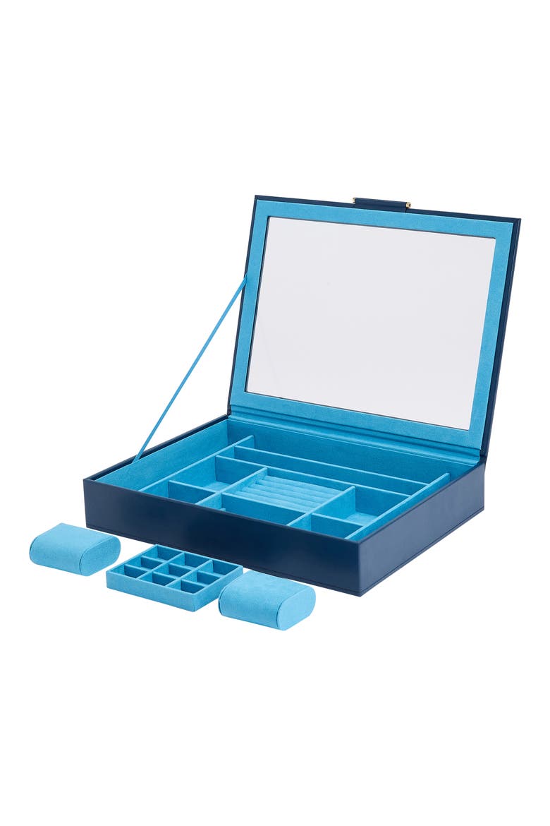 Sophia Jewelry Box with Window, Alternate, color, INDIGO