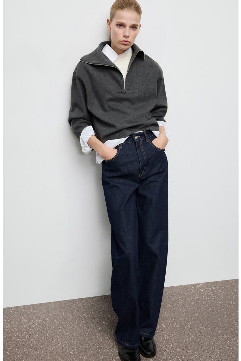 Half Zip Sweatshirt, Alternate, color, DARK HEATHER GREY