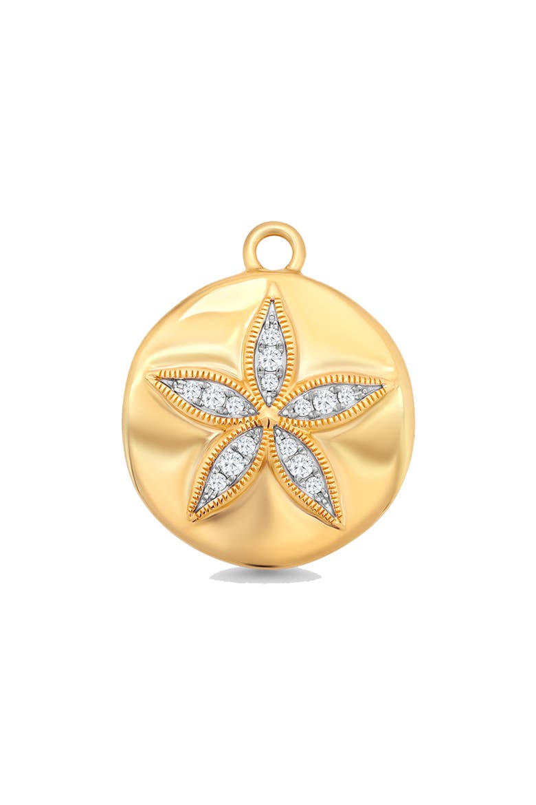 Papua Diamond Sand Dollar Charm, Main, color, YELLOW GOLD