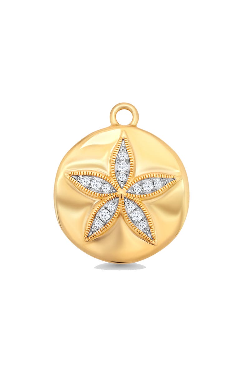 Sara Weinstock Papua Diamond Sand Dollar Charm, Main, color, Yellow Gold