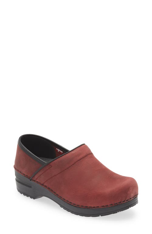 Sanita Professional Leather Clog in Port