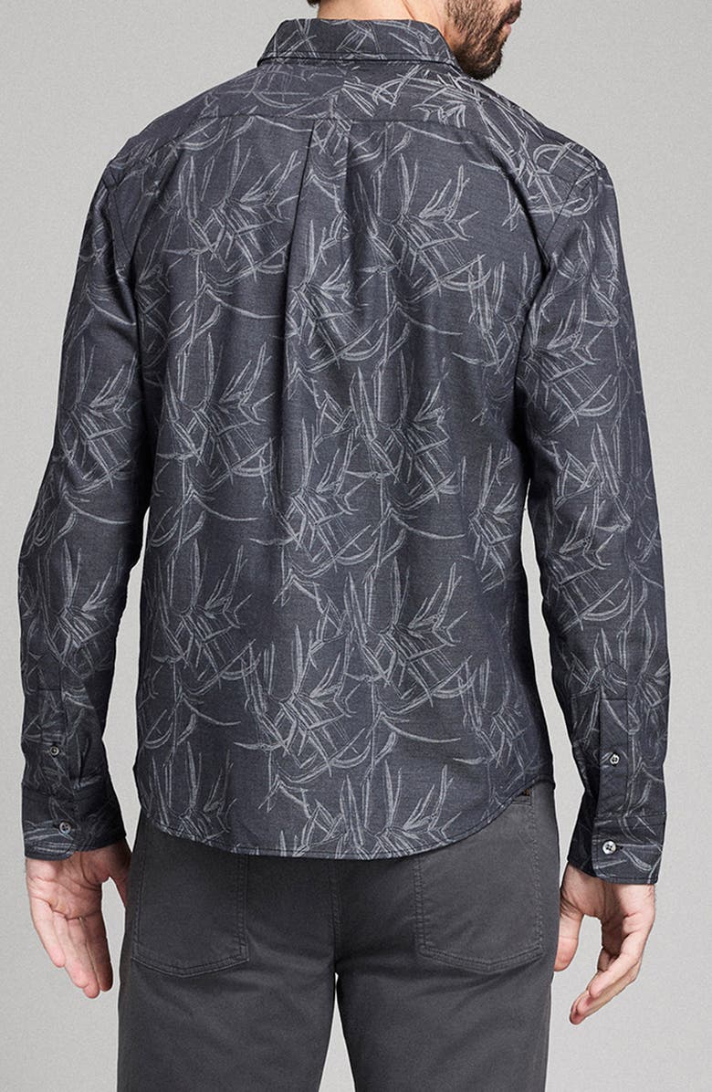 Billy Reid Mélange Reeds Wilson Button-Up Shirt, Alternate, color, Black