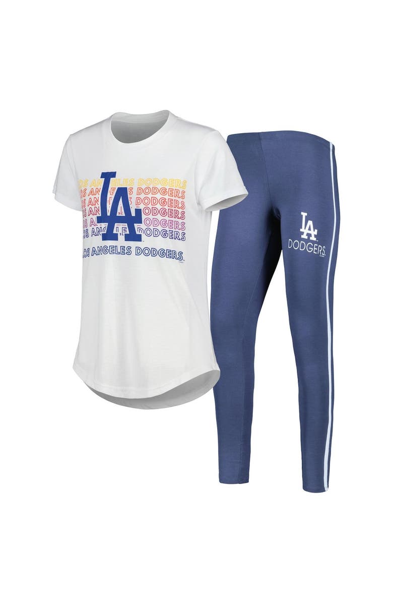 CONCEPTS SPORT Women's Concepts Sport Charcoal/White Los Angeles Dodgers Sonata T-Shirt & Leggings Sleep Set, Main, color, 