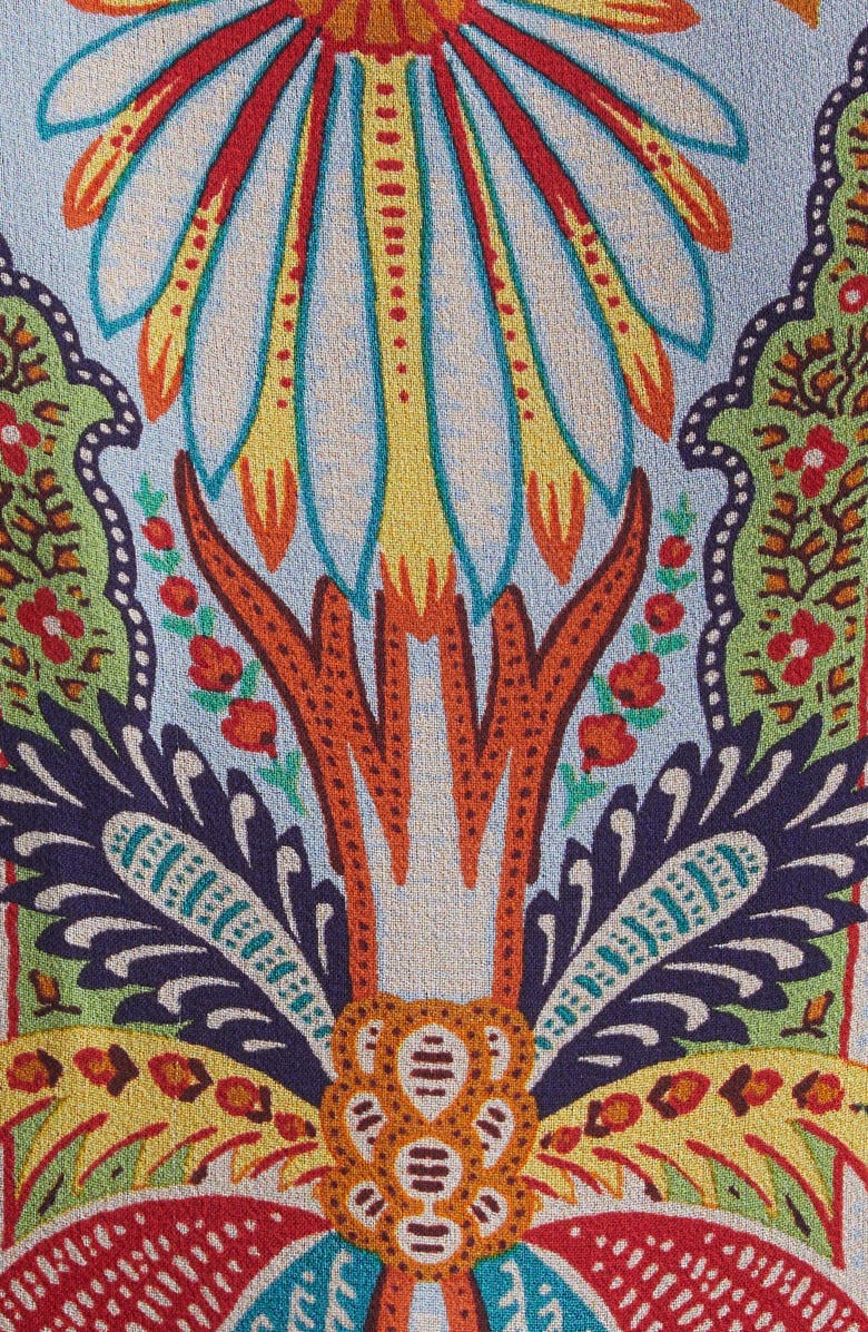 Etro Scarf Print Long Silk Vest, Alternate, color, Print On Pale Blue Base