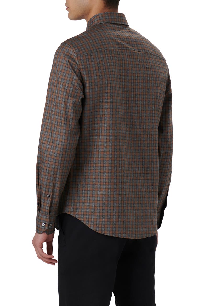 Karl Check Button-Up Shirt, Alternate, color, CHESTNUT
