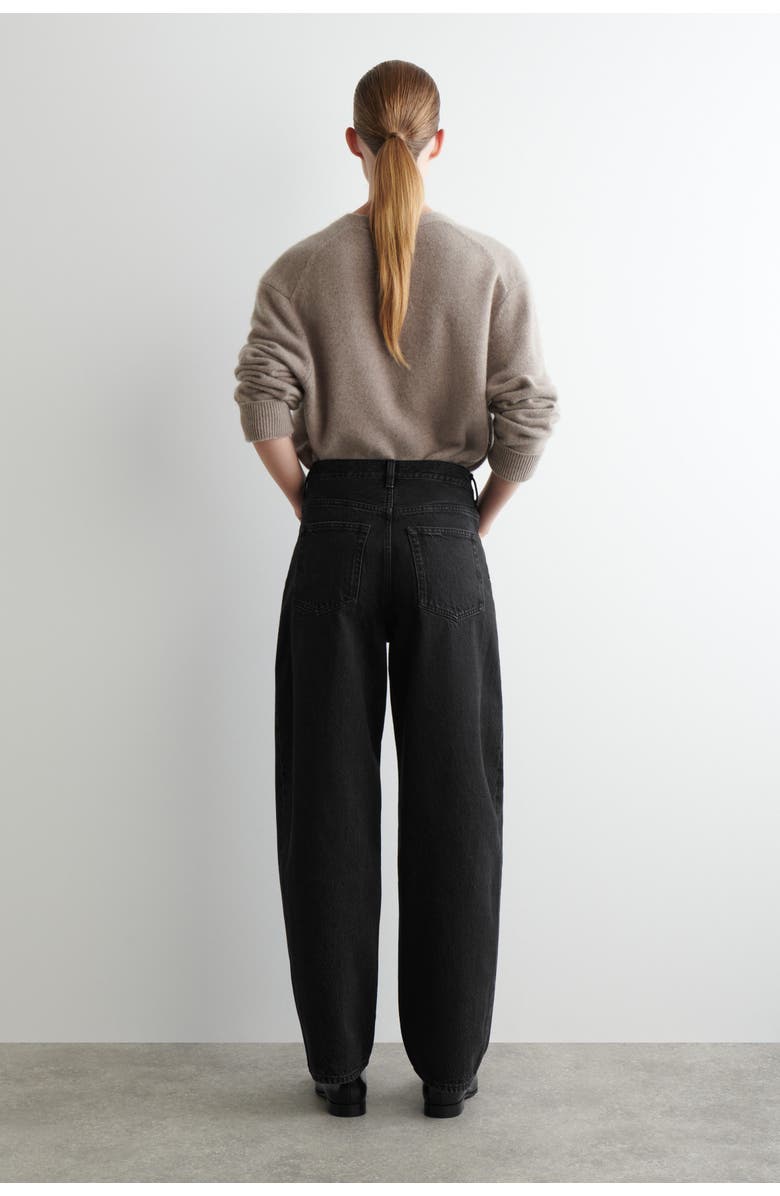 COS Bay Barrel-Leg Jeans, Alternate, color, Black