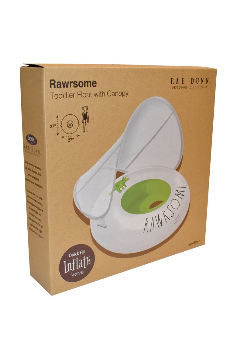 Toddler Float With Canopy Rawrsome, Alternate, color, White