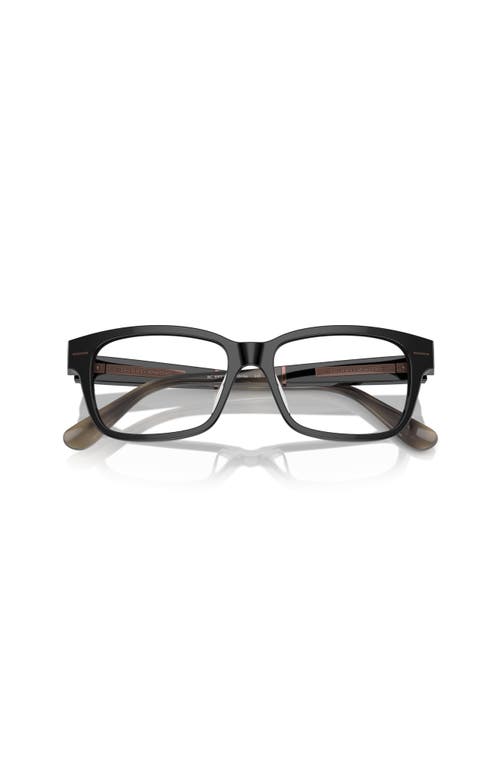 Brunello Cucinelli 53mm Rectangle Optical Glasses In Black