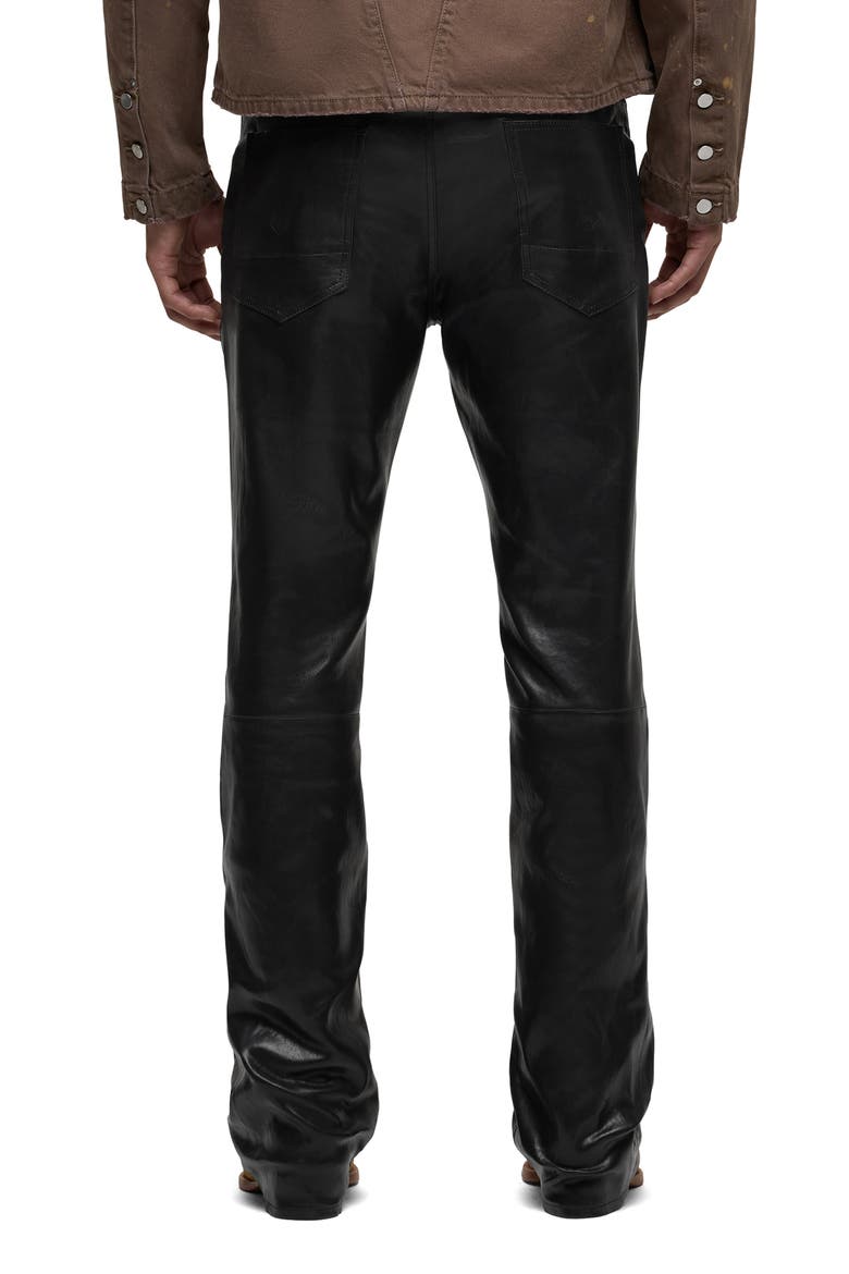 Walker Kick Flare Leather Jeans, Alternate, color, DISTRESS BLACK
