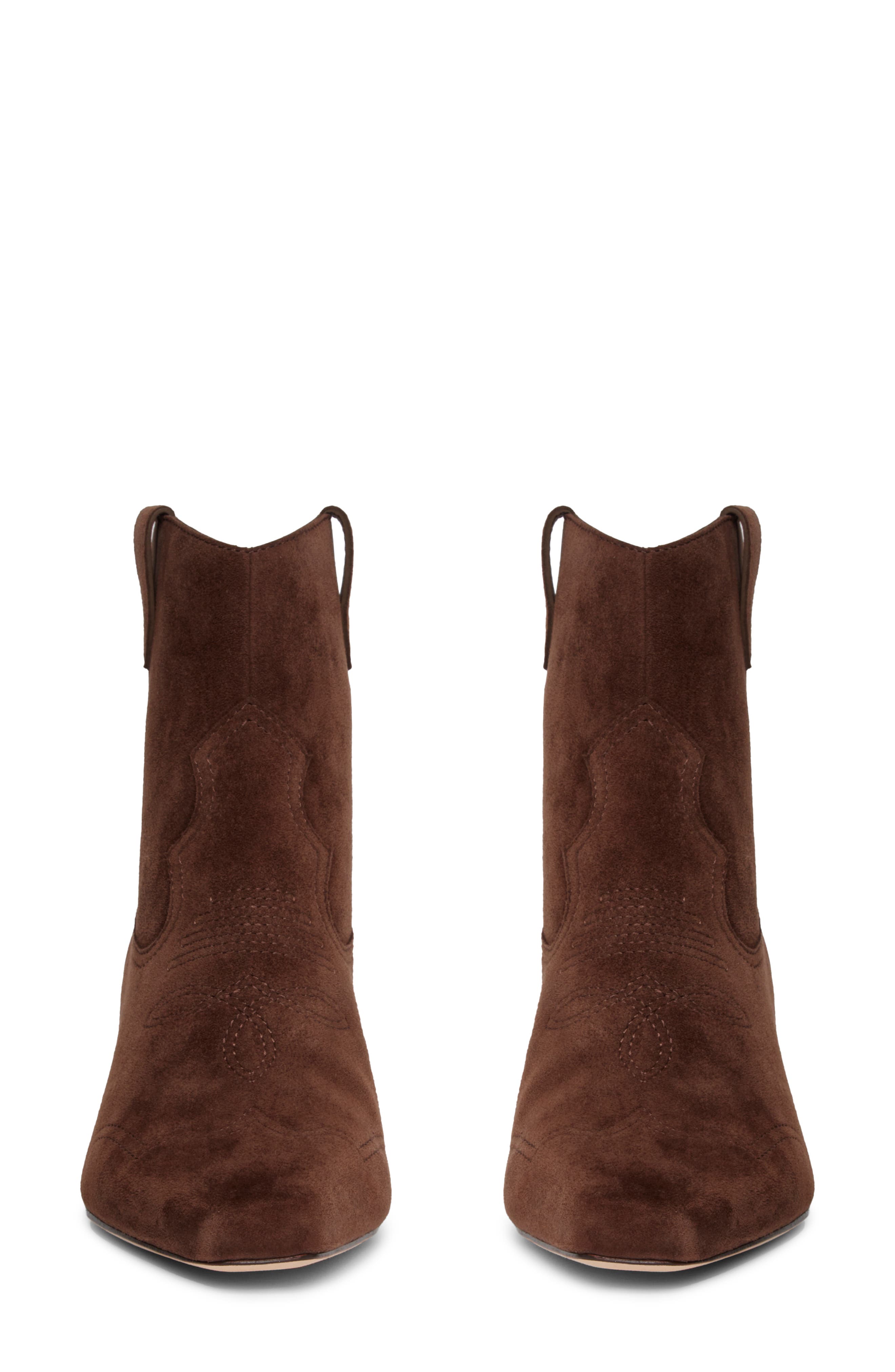 PAIGE Adelyn Kitten Heel Western Boot, Alternate, color, Chocolate