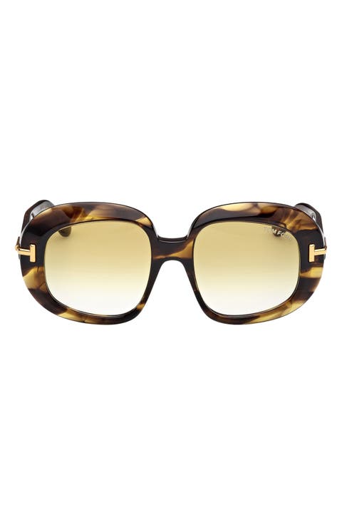 Icon 53mm Gradient Round Sunglasses