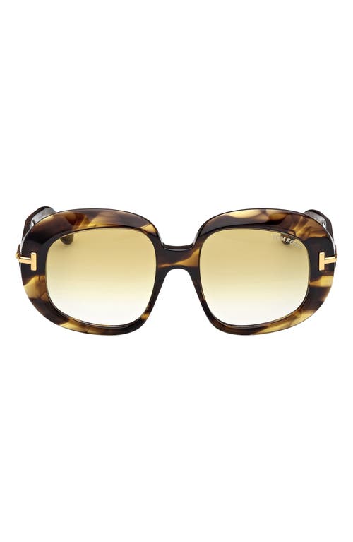 Tom Ford Icon 53mm Gradient Round Sunglasses In Brown