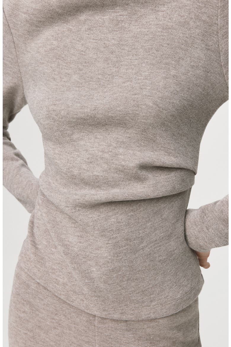 Funnel Neck Sweatshirt, Alternate, color, BROWN/GREY