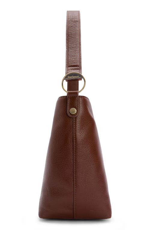 Barbour Cedar Leather Bucket Tote In Brown