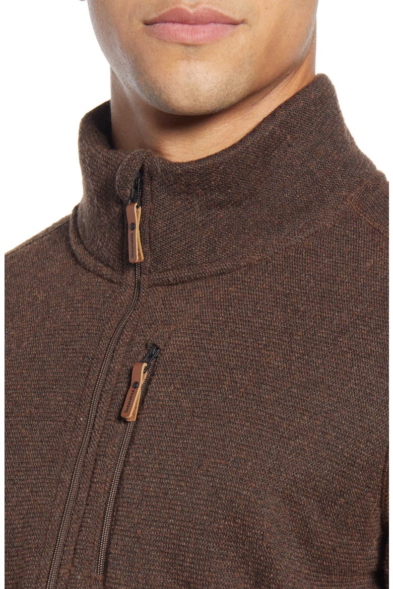 Hudson Trail Regular Fit Fleece Half-Zip Sweater, Alternate, color, BOURBON HEATHER