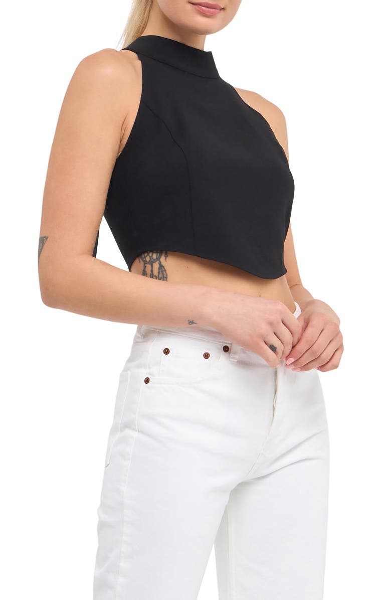 Endless Rose Halter Neck Crop Top, Alternate, color, Black