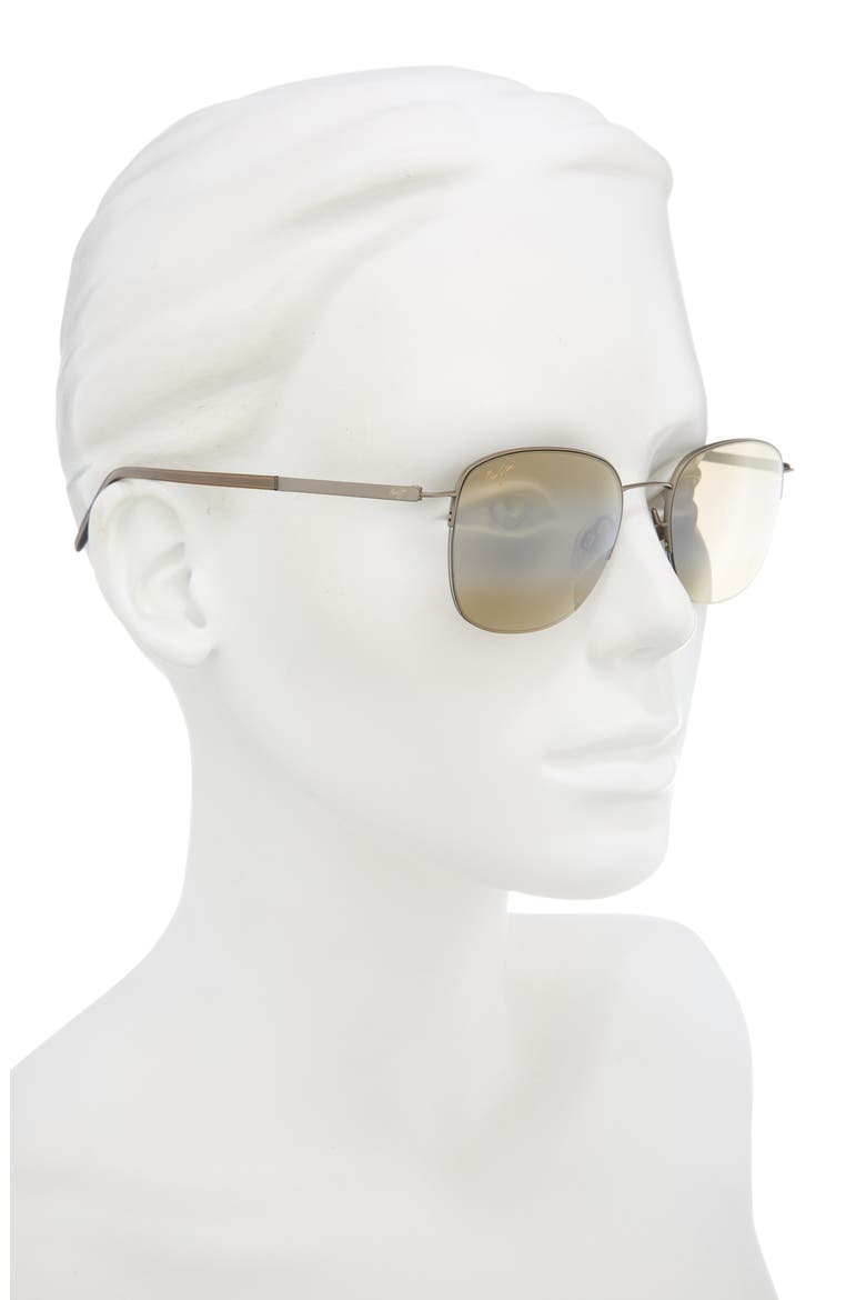 Polarized Square Sunglasses, Alternate, color, GOLD GOLD BRONZE