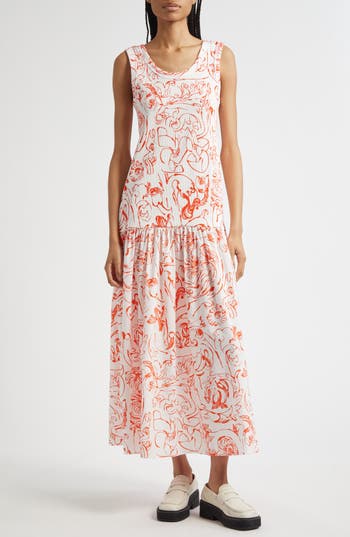 Marimekko Taide Cactis Drop Waist Dress In Multi