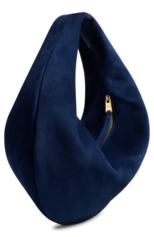 Khaite Olivia Medium Suede Shoulder Bag In Blue