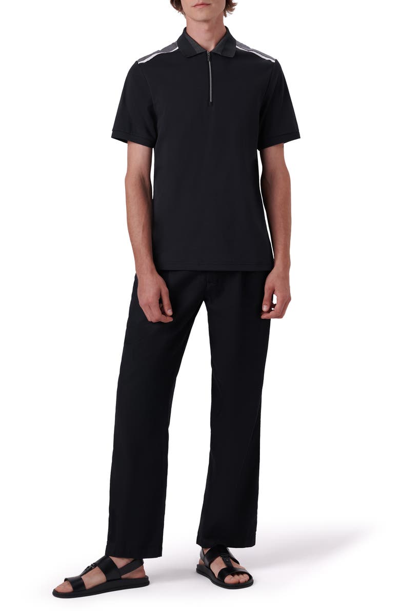 Bugatchi Solid Pima Cotton Zip Polo Shirt, Alternate, color, 