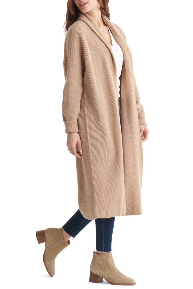 Dream Girl Long Cardigan, Alternate, color, GOLDEN BROWN
