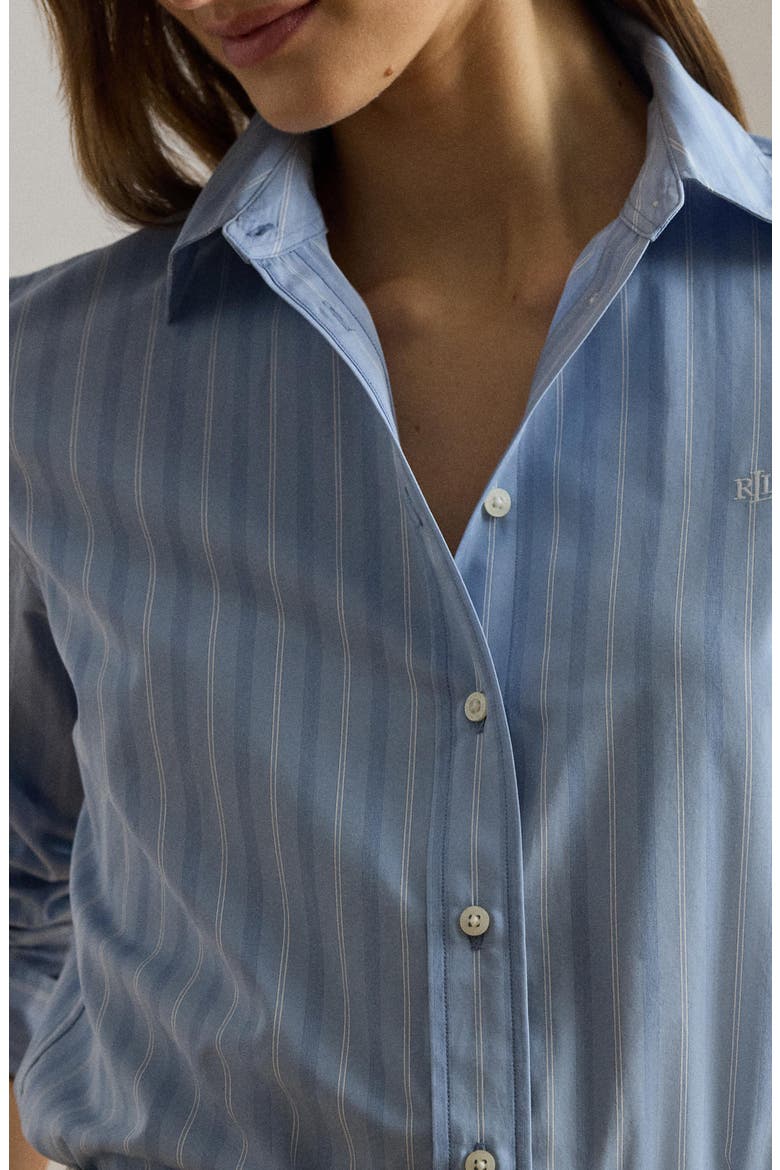 Stripe Cotton Broadcloth Button-Up Shirt, Alternate, color, BLUE/ WHITE MULTI