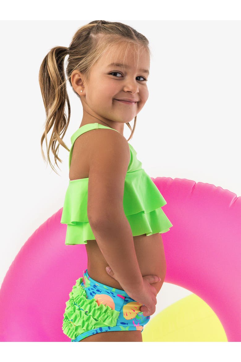 Baby Girls Flounce Bikini, Alternate, color, Neon Jelly Time
