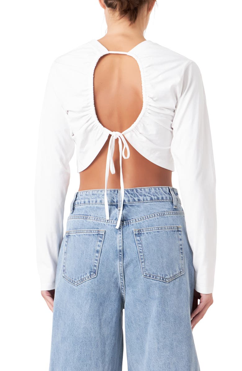 Grey Lab Back Cutout Crop T-Shirt, Alternate, color, 