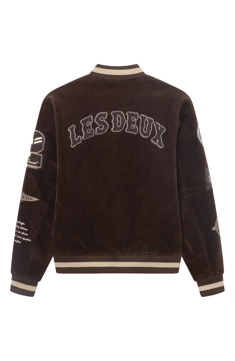 Les Deux LD Corduroy Varsity Jacket, Alternate, color, Slate Brown